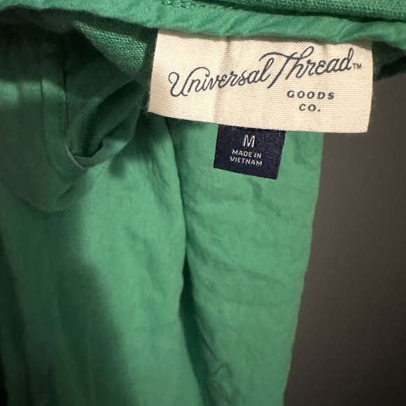 Two Piece Set Green Linen Skirt & Knot-Front Cropped Tank sz M Universal Thread - Picture 4 of 4